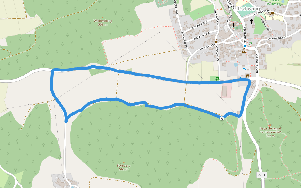 Reichertslohe walking route map in Illschwang