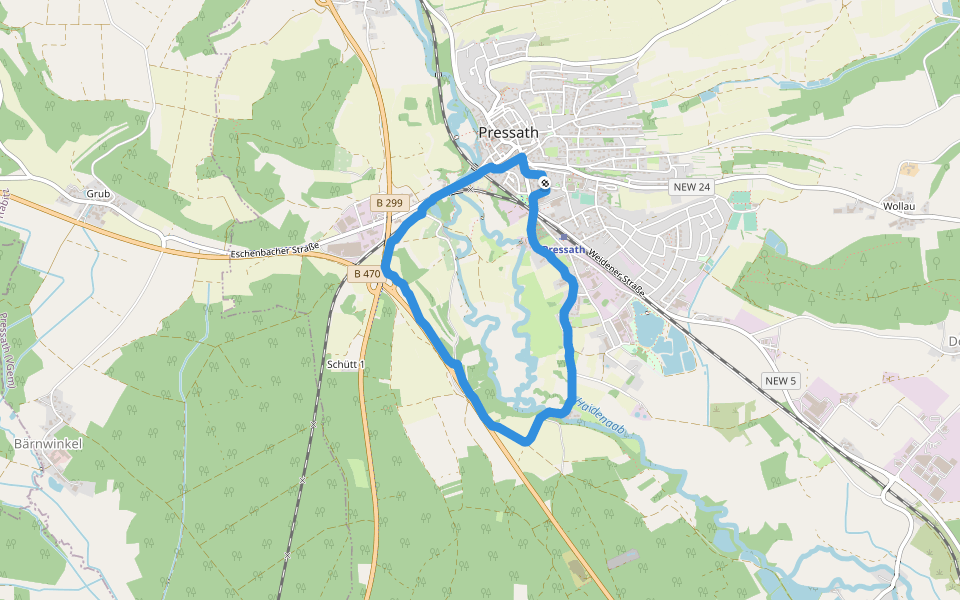 Prof.-Dietl-Anlage walking route map in Pressath