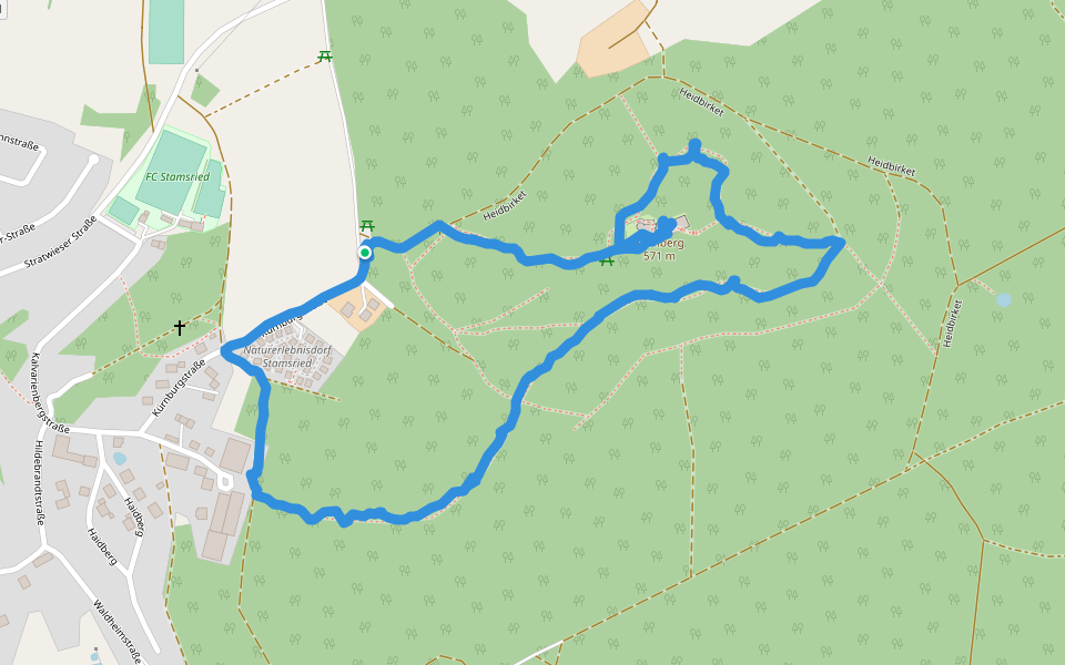 Obstlehrpfad walking route map in Stamsried
