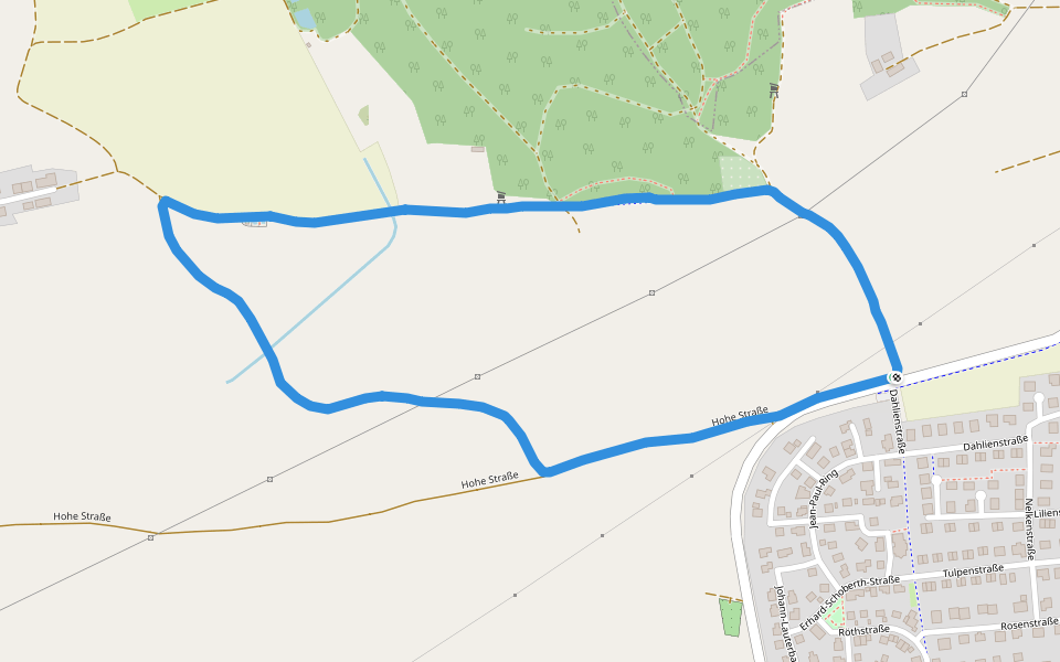 Hohe Straße walking route map in Eckersdorf