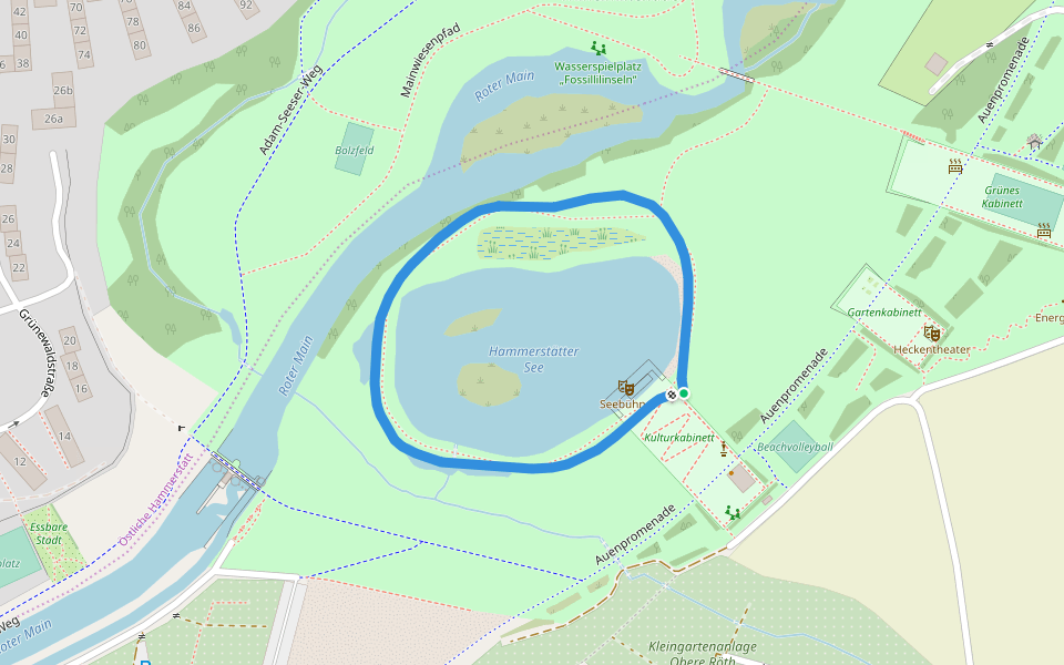 Hammerstätter See walking route map in Bayreuth