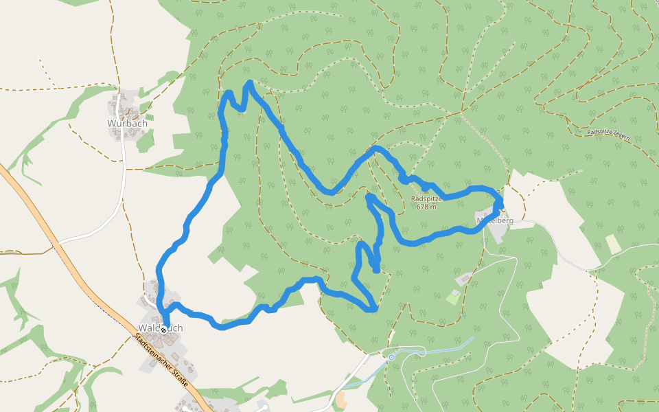 Kirchbühl-Weg KC 64 walking route map in Marktrodach