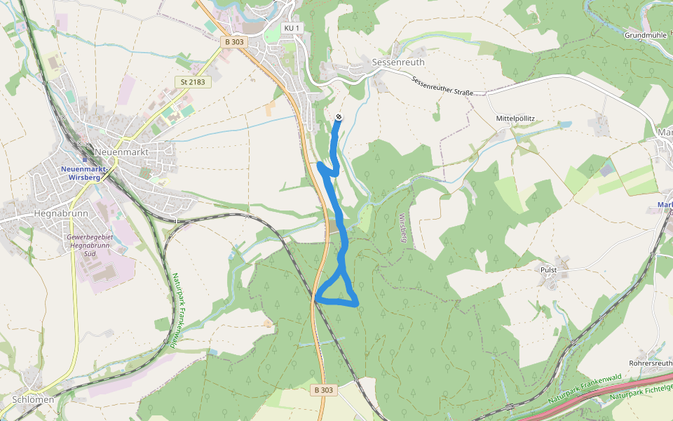 Lehrpfad "Schiefe Ebene" walking route map in Wirsberg