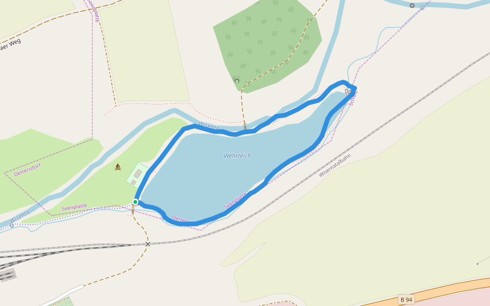 Wehrteich walking route map in Schleiz