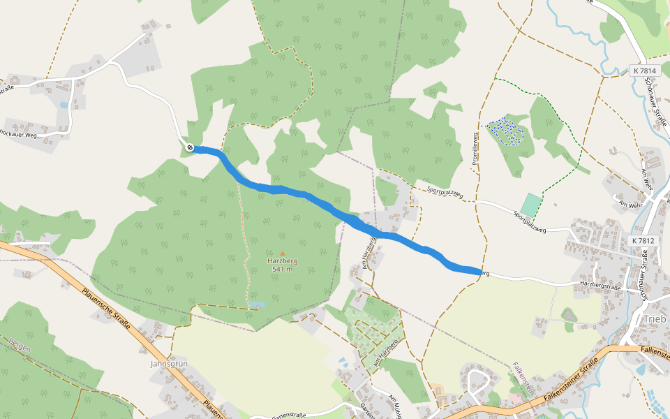 Zschockauer Strabe walking route map in Neuensalz