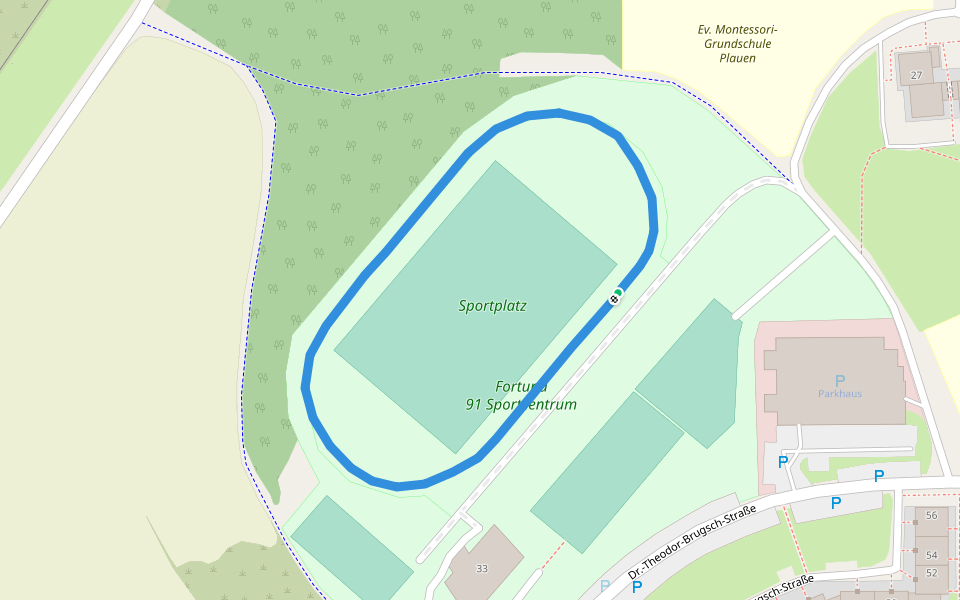 Sportplatz walking route map in Plauen