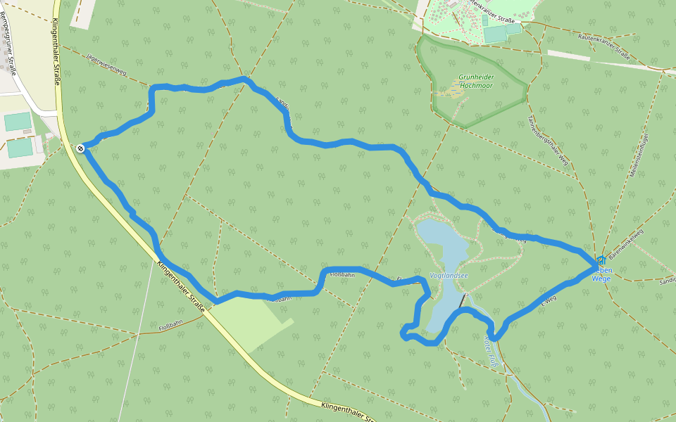 Vogtlandsee walking route map in Auerbach/Vogtland
