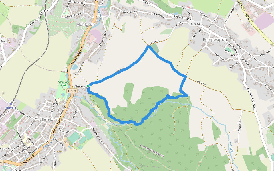 Neuberg walking route map in Ellefeld