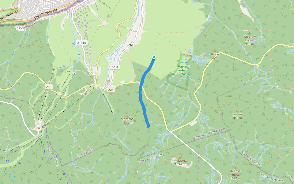 NS Loučná pod Klínovcem walking route map in Loučná pod Klínovcem