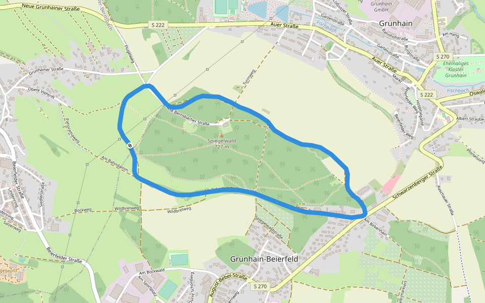Spiegelwaldstraße walking route map in Lauter-Bernsbach