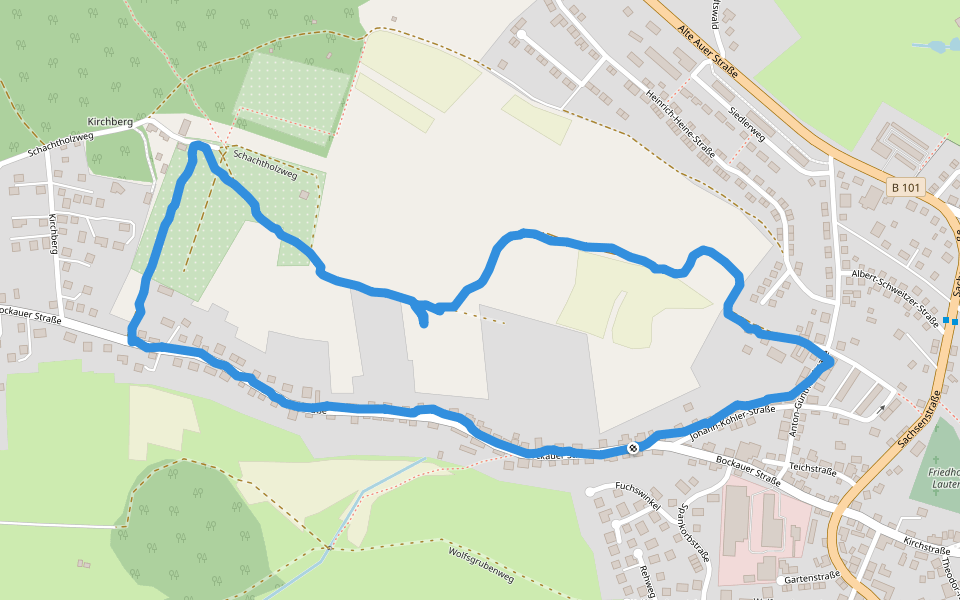 Wolfsgrubensteig walking route map in Lauter-Bernsbach
