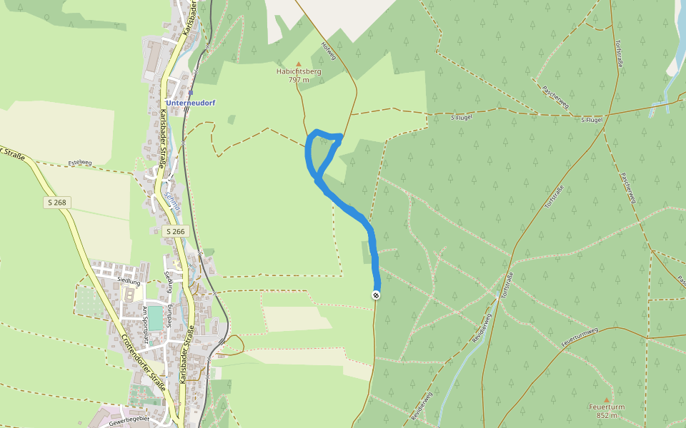 Hofweg walking route map in Sehmatal