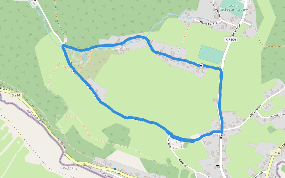 Salzweg walking route map in Deutschneudorf