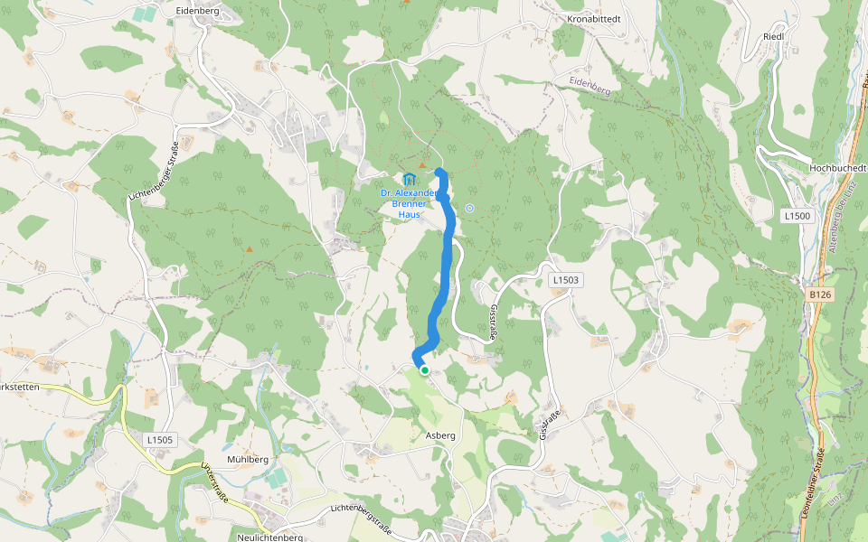 Auf der Gis walking route map in Lichtenberg