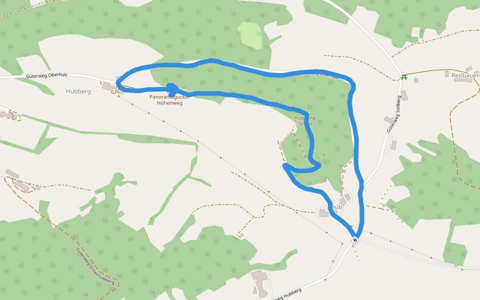 Hubberg walking route map in Hubberg