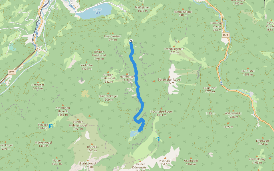 Stiegensteig walking route map in Lunz am See