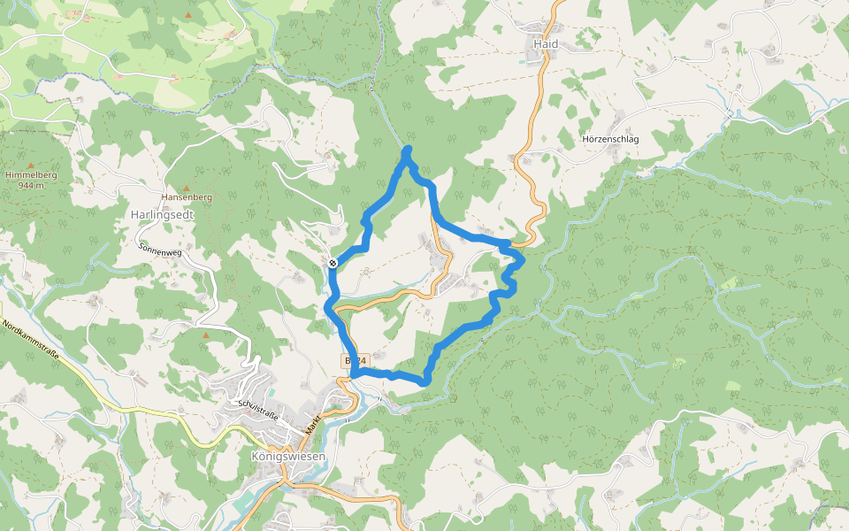 Wimmweg walking route map in Königswiesen