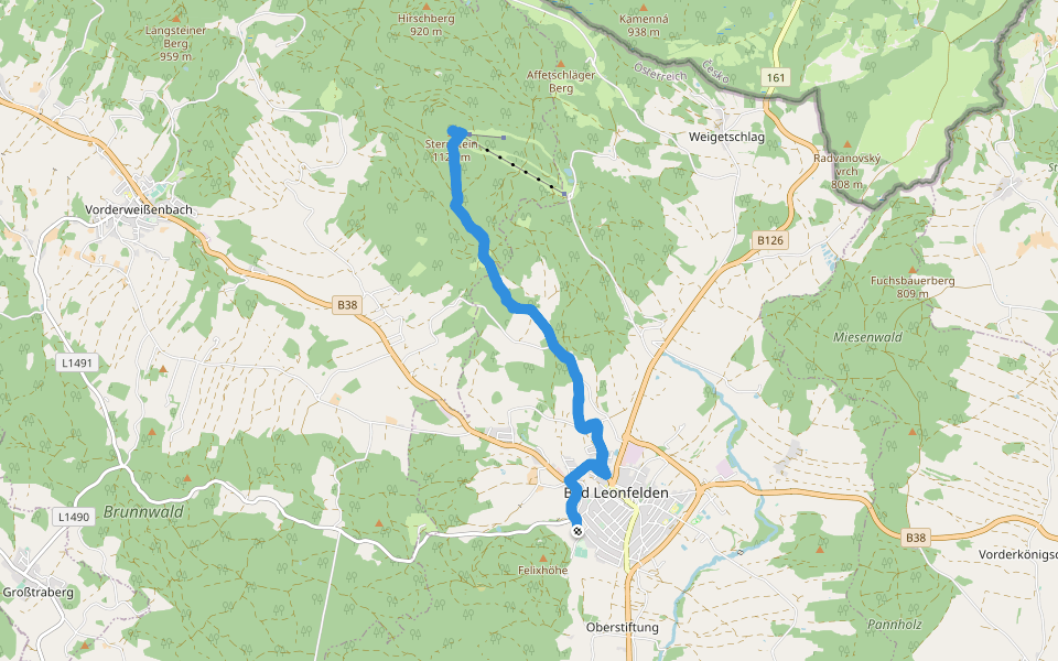 Amesschlag walking route map in Burgfried