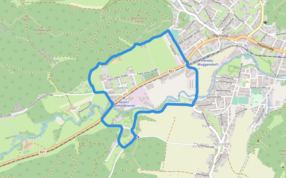 Schulsportanlage walking route map in Schallhof