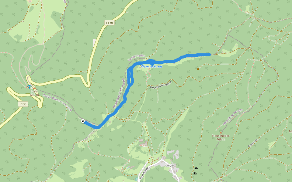 Wegebau Bierwiese walking route map in Feichtenbach