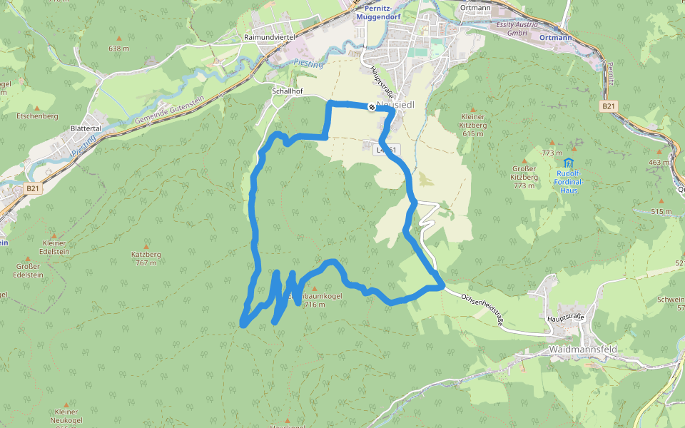 Ebenbaumkogel - Schallhof walking route map in Neusiedl