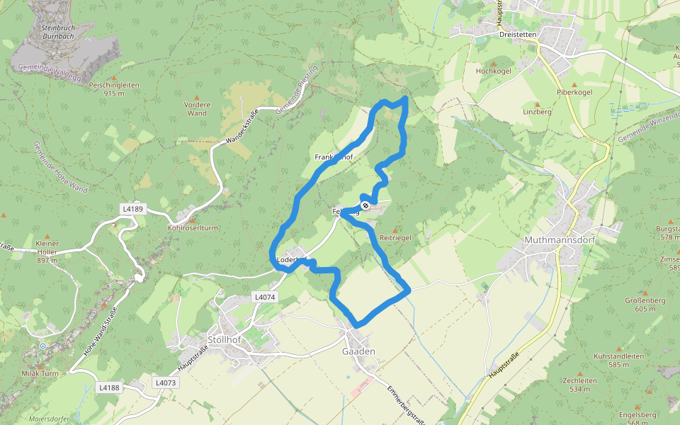 Brünnlries walking route map in Muthmannsdorf