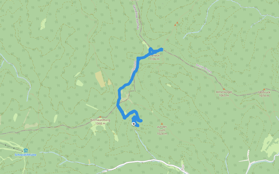 auf der Luch walking route map in Lamweg