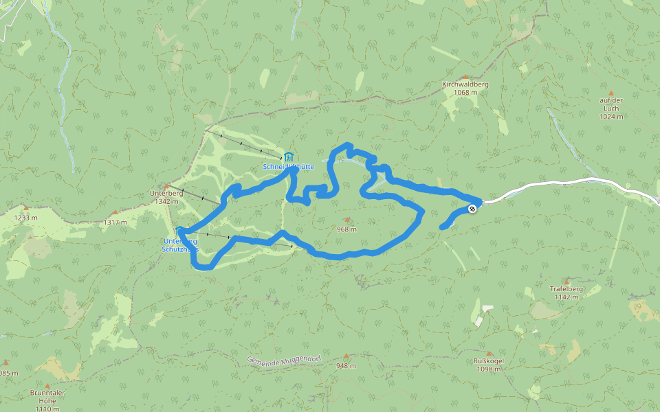 Gipfelweg walking route map in Lamweg