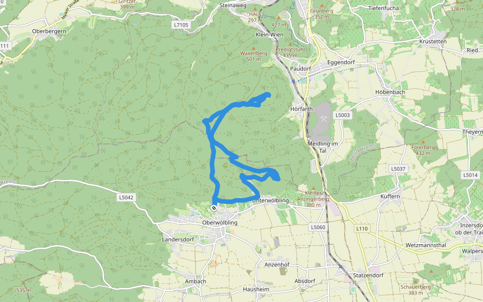 Arboretum walking route map in Oberwölbling