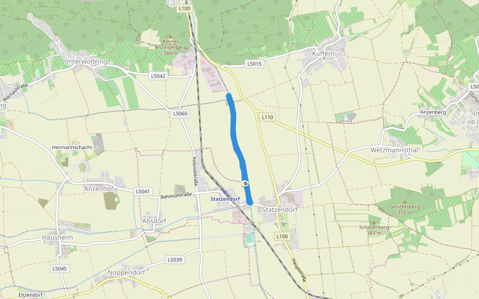 Fladnitz walking route map in Statzendorf