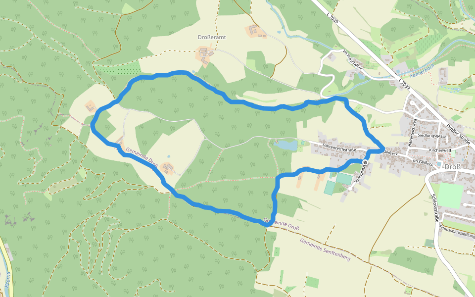 SV Dross walking route map in Droß
