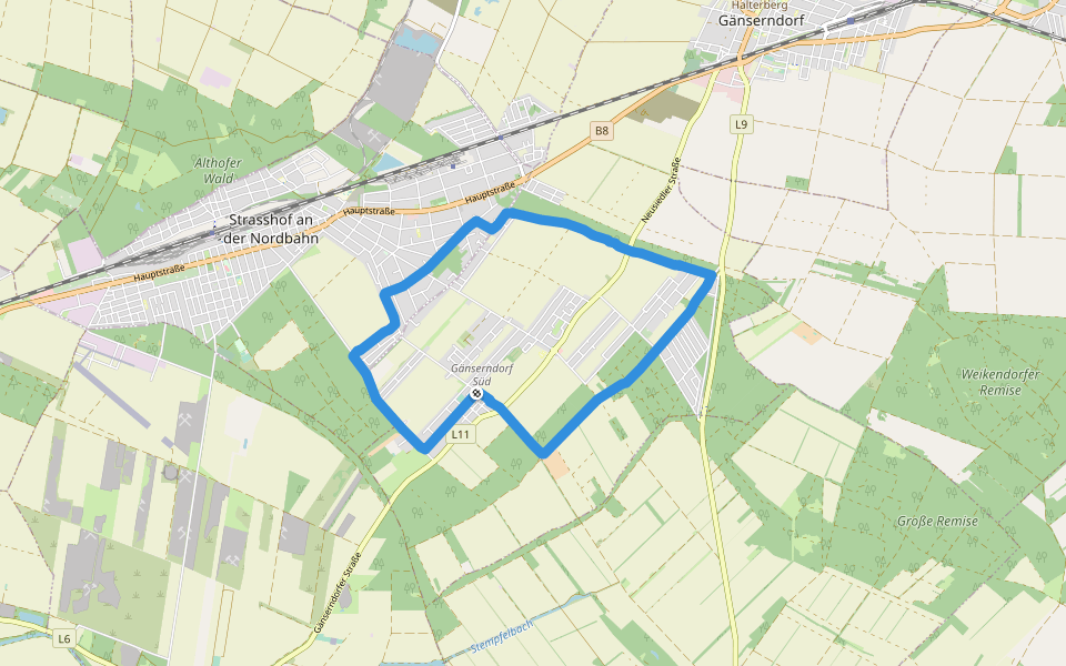 Watzekwald walking route map in Gänserndorf