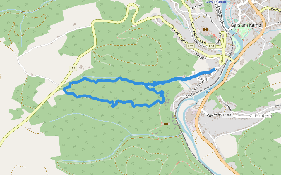 Schimmelsprunggasse walking route map in Thunau am Kamp