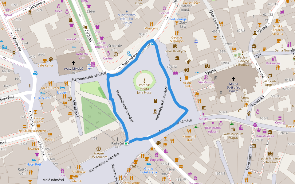 Old Town Square In Hlavn M sto Praha Walking Map
