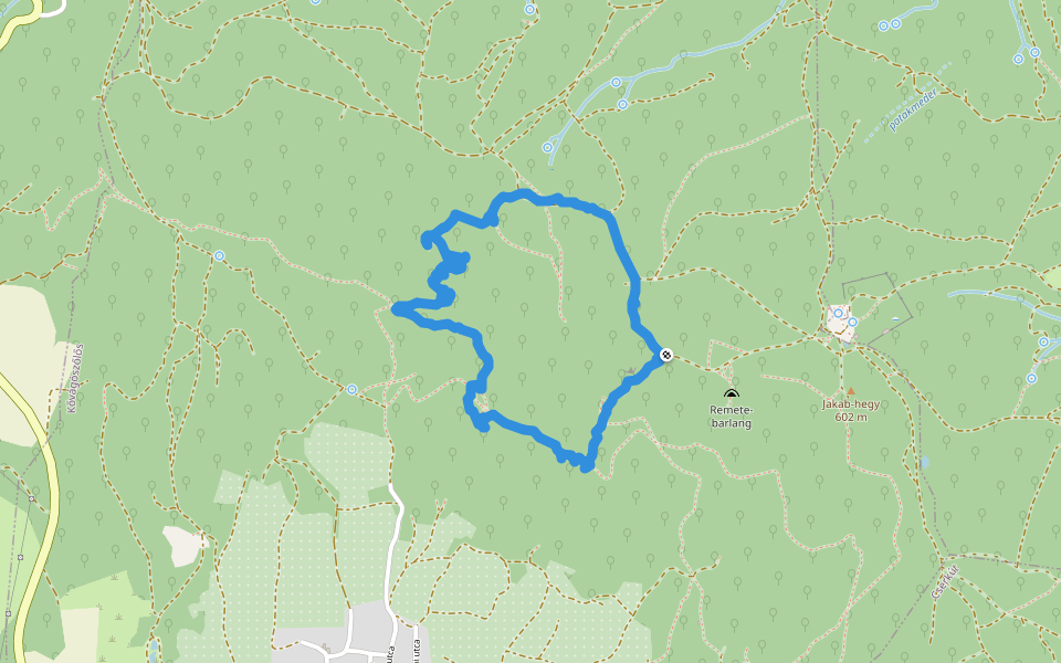 Kövirózsa tanösvény (Jakab-hegy) walking route map in Kővágószőlős