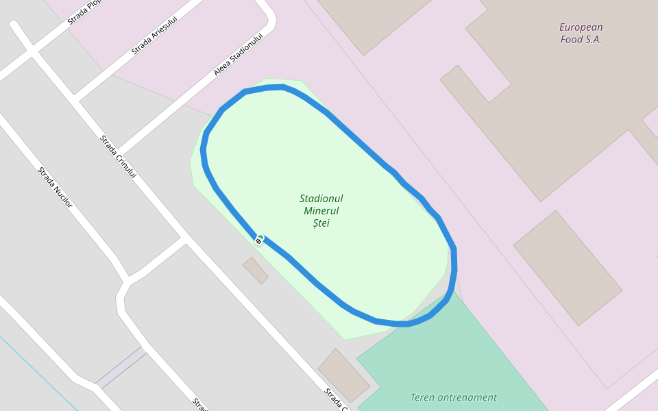 Stadionul Minerul Ștei walking route map in Ștei