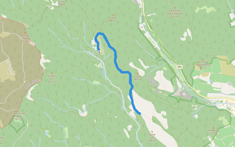Slnečné údolie walking route map in Pezinok