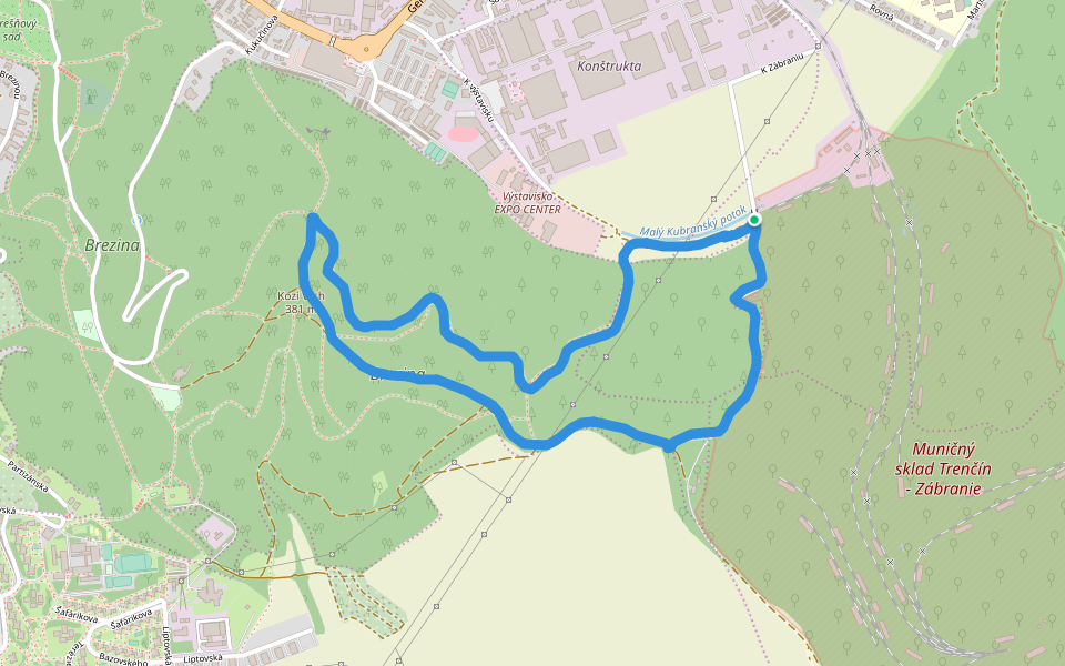 Brezina walking route map in Trenčín
