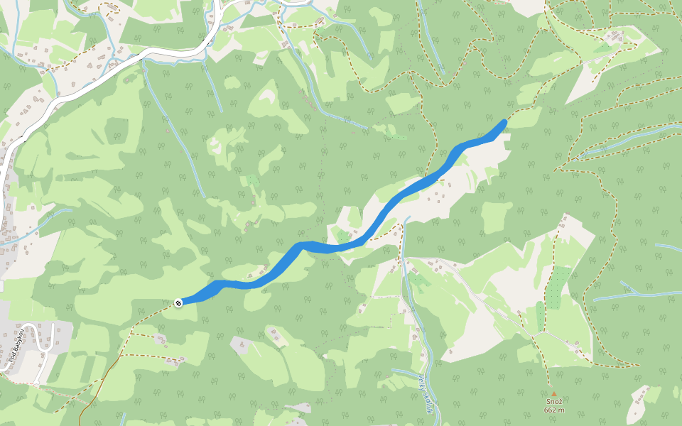 Nad Švagery walking route map in Vsetin