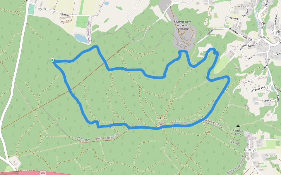 Bukowa Gora walking route map in Nawojowa Góra