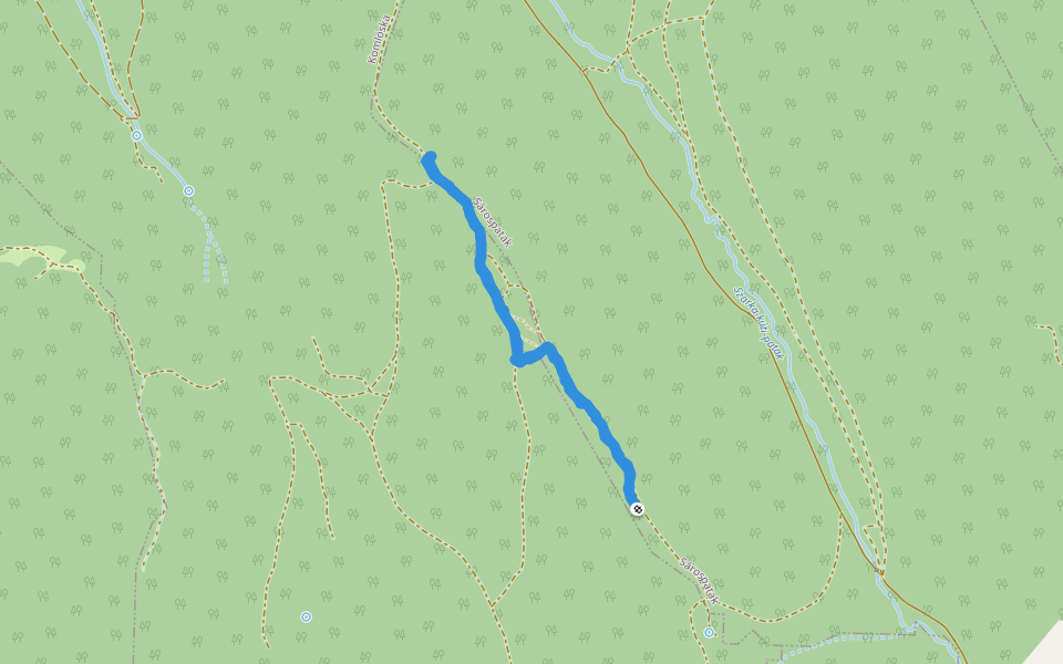 ZL (Darnói apátság romja) walking route map in Sárospatak