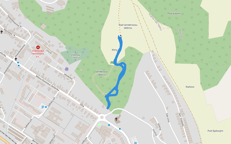 Lesnícky náučný chodník "Bila hura" walking route map in Vranov nad Topľou