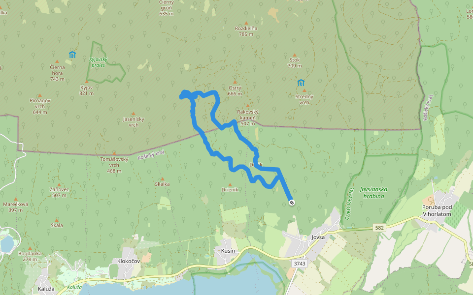 Rakovsý kameň walking route map in Jovsa