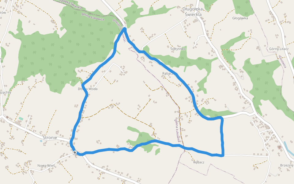 Sołtystwo walking route map in Stronie