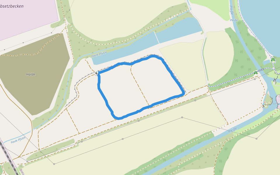 Faule Pfütze walking route map in Böhlen