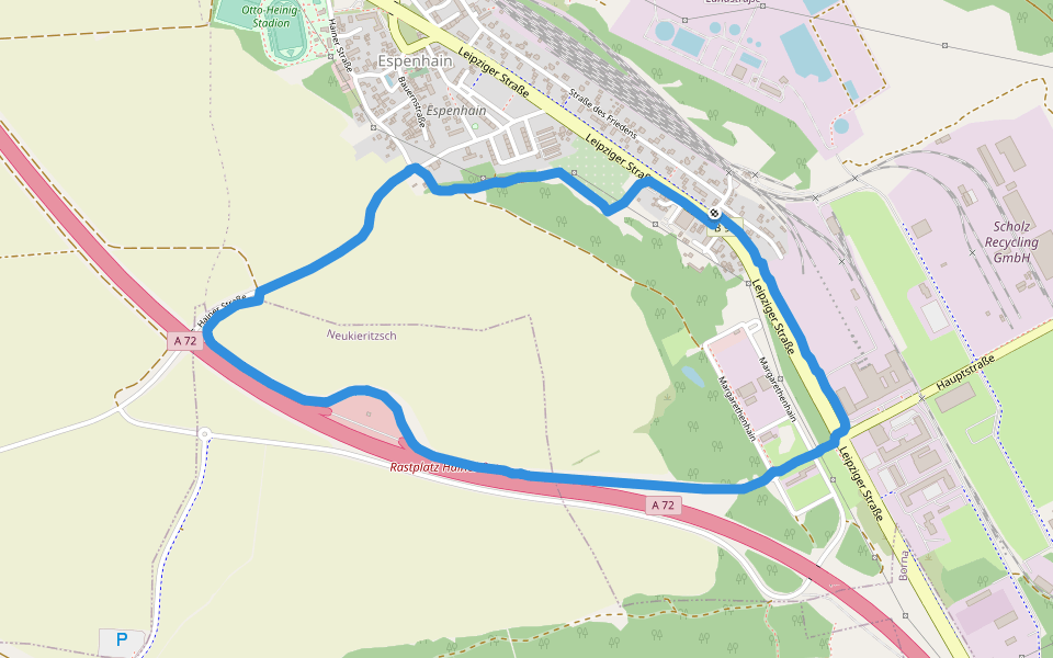 Grundschule Espenhain walking route map in Rötha