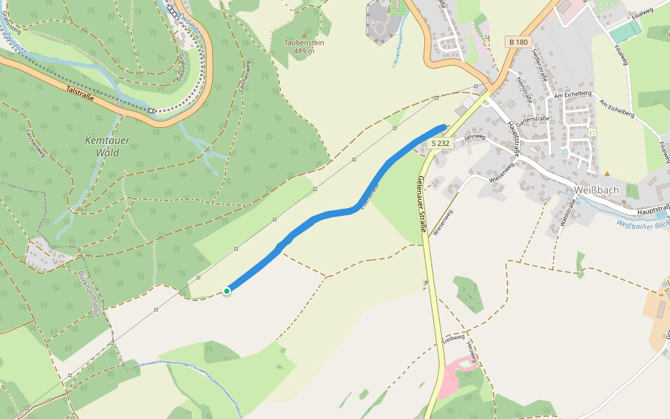 Rundweg Weißbach z.T. fehlende Markierung - Eisenstraße