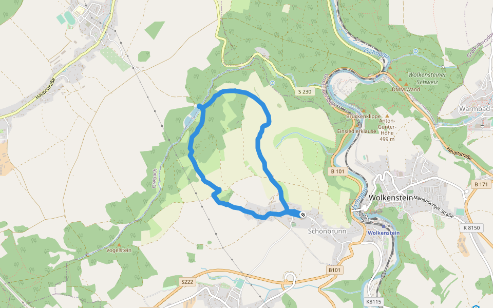 Schneiderweg walking route map in Wolkenstein