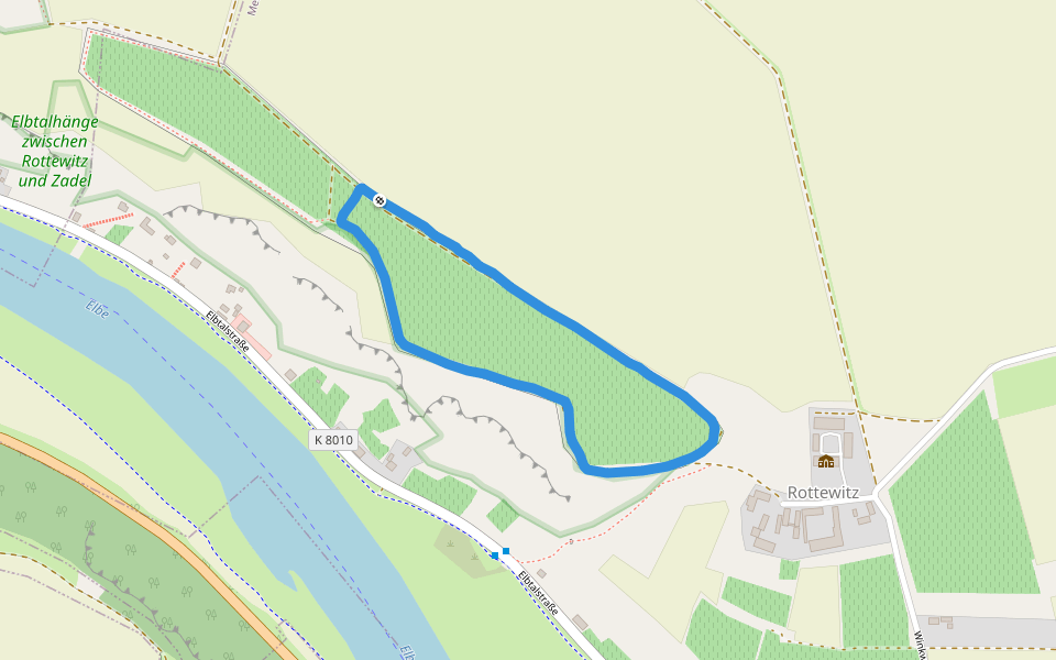 Elbtalhänge zwischen Rottewitz und Zadel walking route map in Meißen