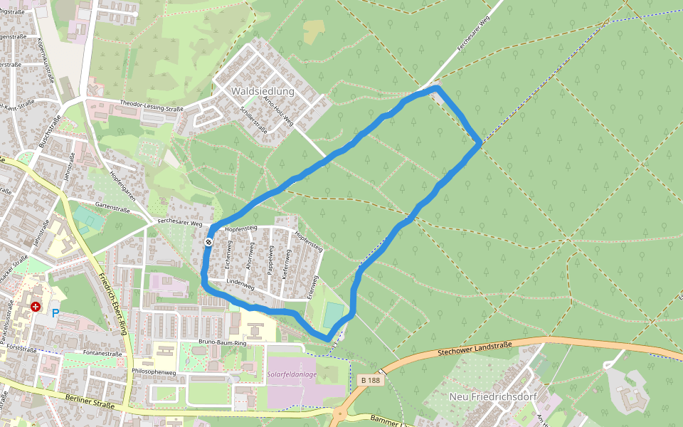 Hopfensteig walking route map in Rathenow
